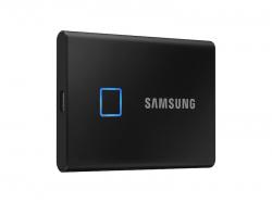 -Samsung SSD T7 Touch 1 TB Portable, USB 3.2, Fingerprint, Read 1050 MB-s, Black