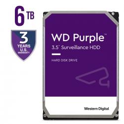 -HDD Video Surveillance WD Purple 6TB CMR, 3.5\'\', 256MB, SATA 6Gbps, TBW: 180