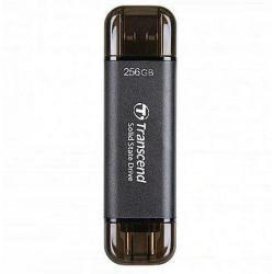 -Transcend 256GB, External SSD, ESD310C, USB 10Gbps, Type C-A, Black