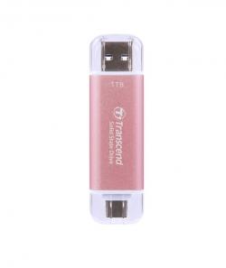 -Transcend 1TB, USB External SSD, ESD310P, USB 10Gbps, Type C-A, Pink