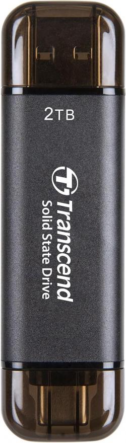 -Transcend 2TB, External SSD, ESD310C, USB 10Gbps, Type C-A, Black