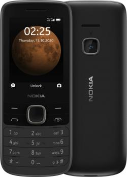 -Nokia 225 4G, 2.4\'\' TFT, 64MB, 128MB, 0.3 MP, FM радио, DS, 1150 mAh, Черен