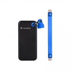 -Verbatim Външен SSD твърд диск Pocket, 1 TB, джобен, USB 3.2, черно-син