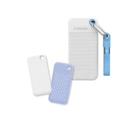 -Verbatim Pocket SSD USB 3.2 Gen 2 1TB White-Light Blue incl. two rubber sleeves