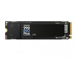 -Samsung 990 EVO Plus, 2 TB, M.2 2280, V-NAND TLC, четене до 7250 MB/s, запис до 6300 MB/s, Черен